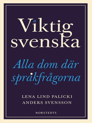 cover image of Viktig svenska